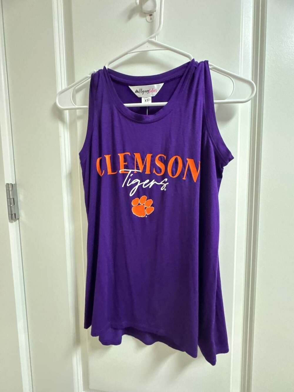 Flying Colors Clemson Tigers Hannah High Neck Tank Top Purple Size XS